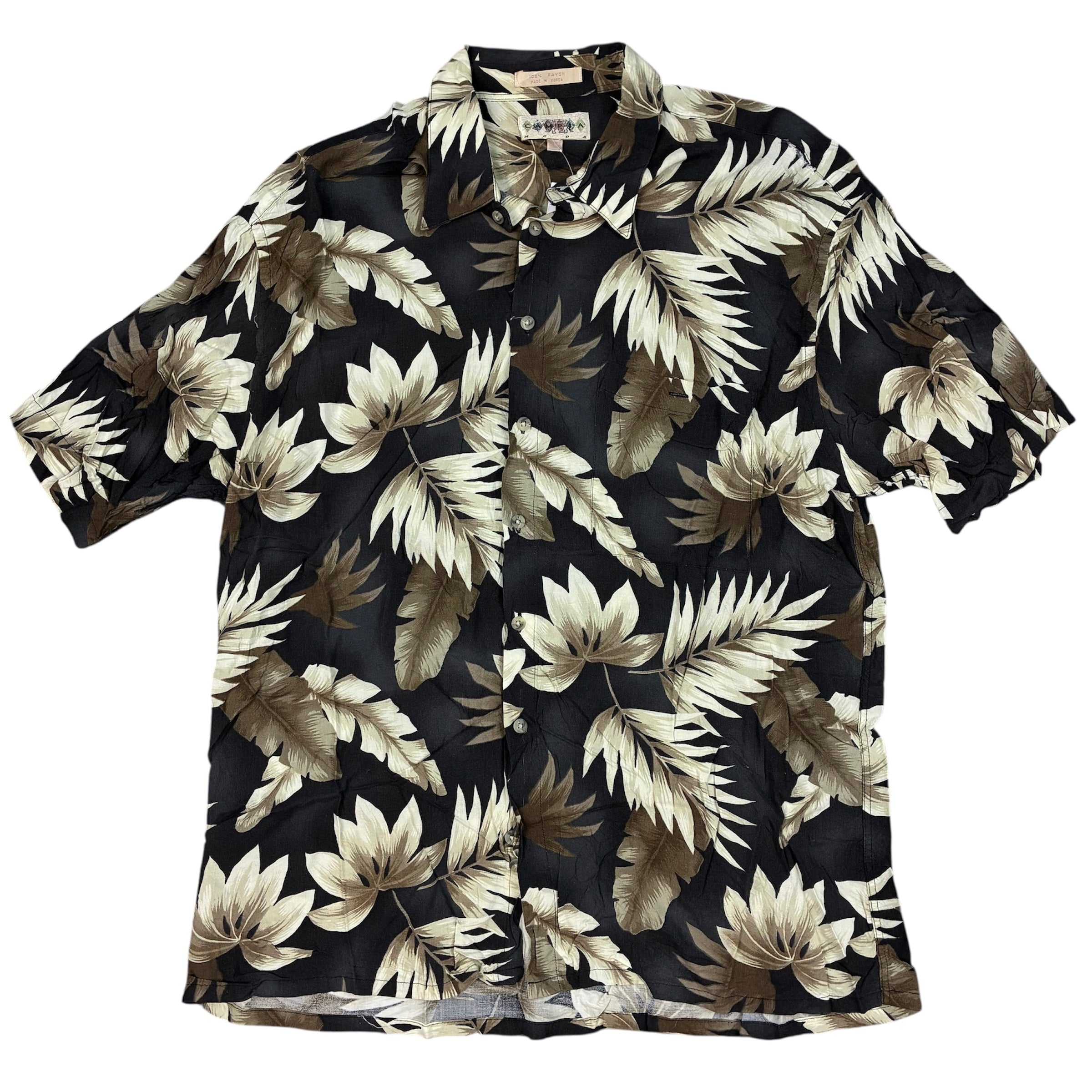 Brown Floral Pattern Hawaii Shirt