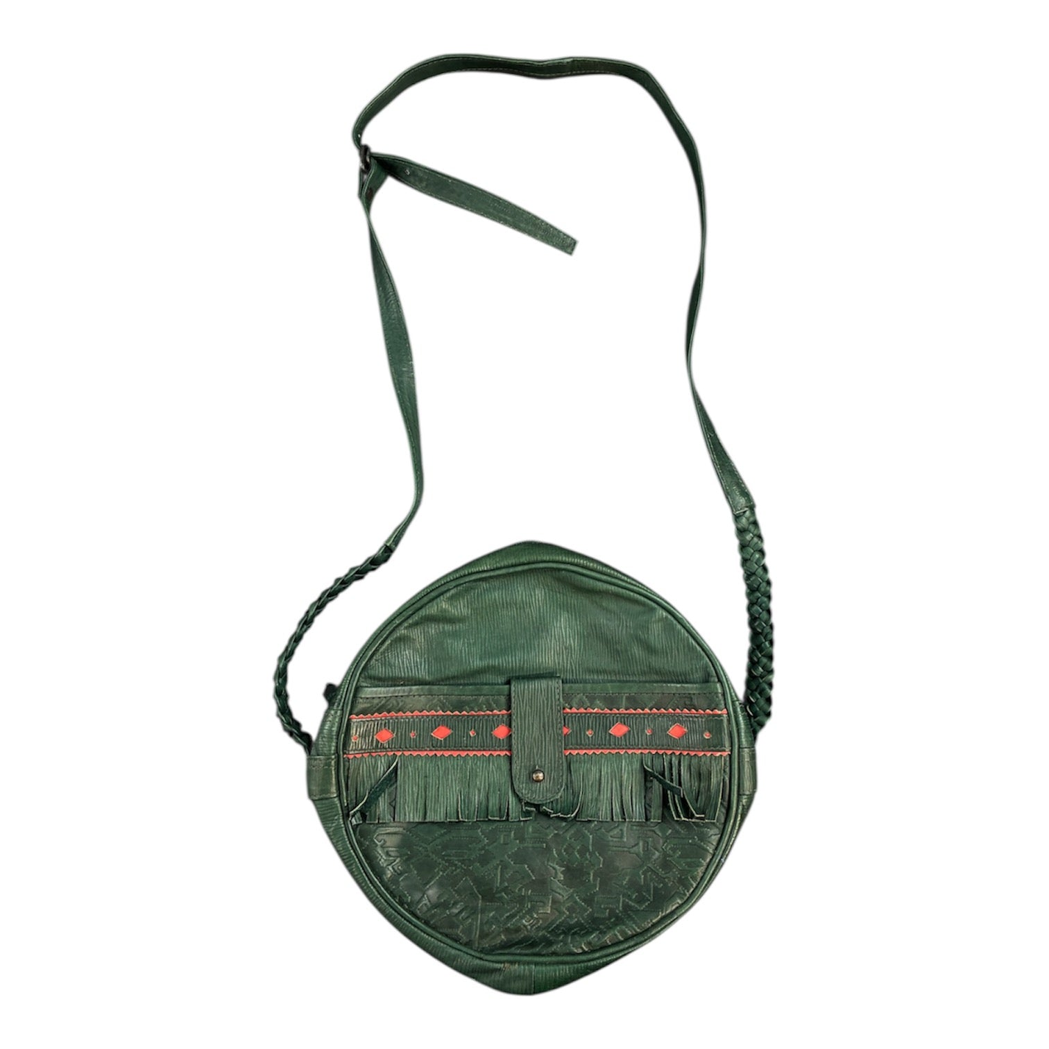 Vintage Leather Tribal Shoulder Bag