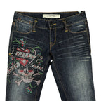 Ed Hardy White Label Low-Rise Flared Denim
