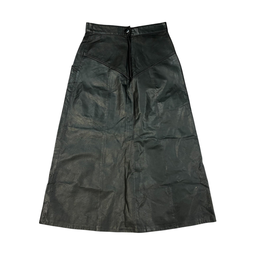Midi black leather Skirt