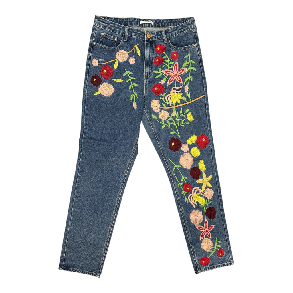 Glamorous Flower Embroidered Denim