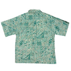 Mint with green details Hawaii Shirt