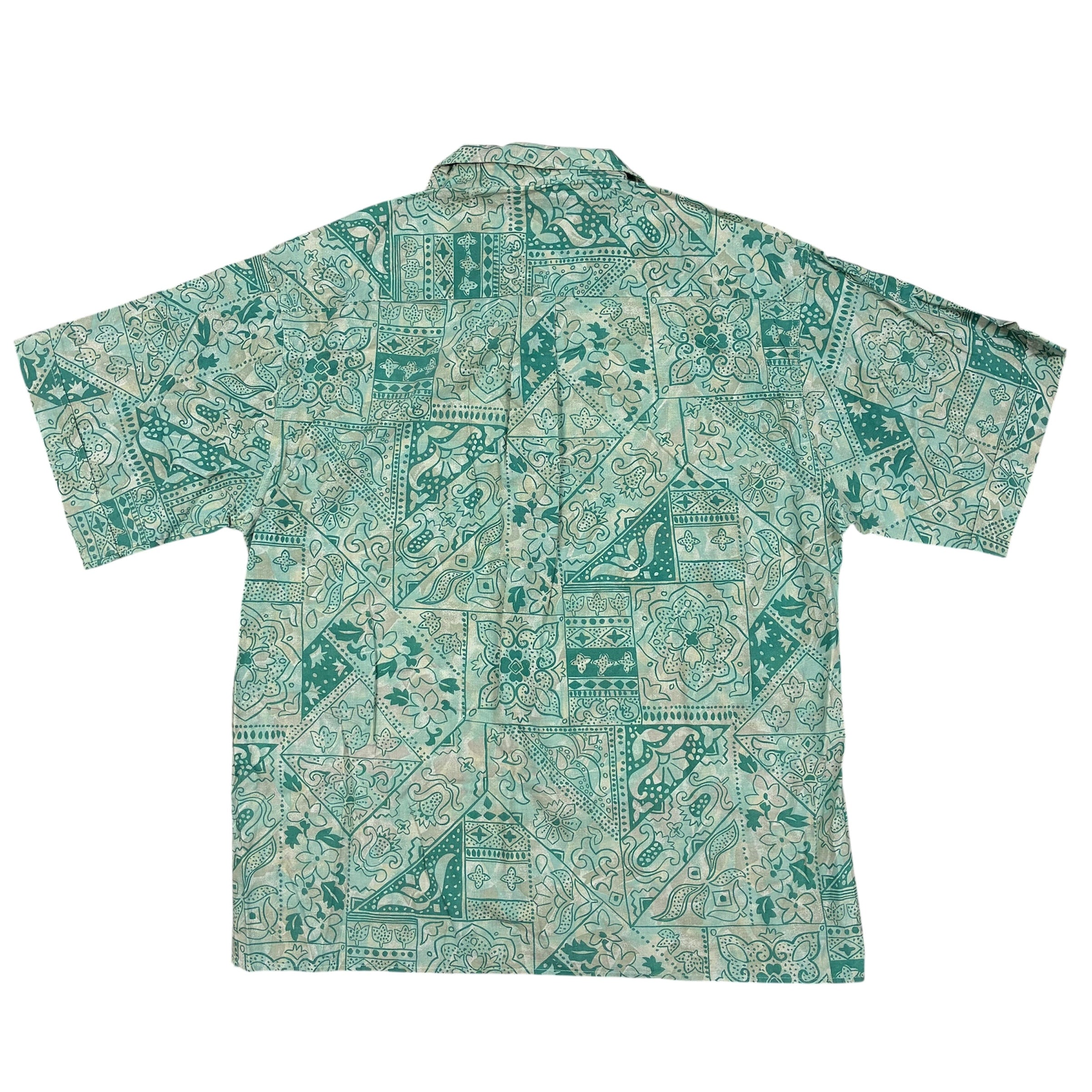 Mint with green details Hawaii Shirt