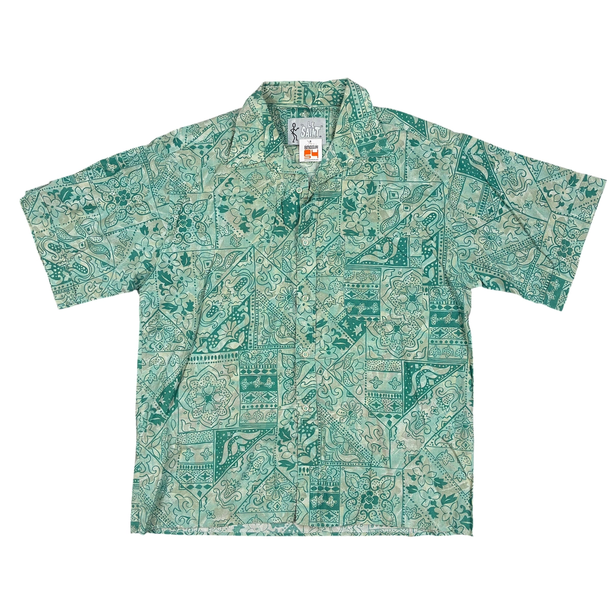 Mint with green details Hawaii Shirt