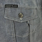 Johnny Blaze Silver Holographic Denim Jacket