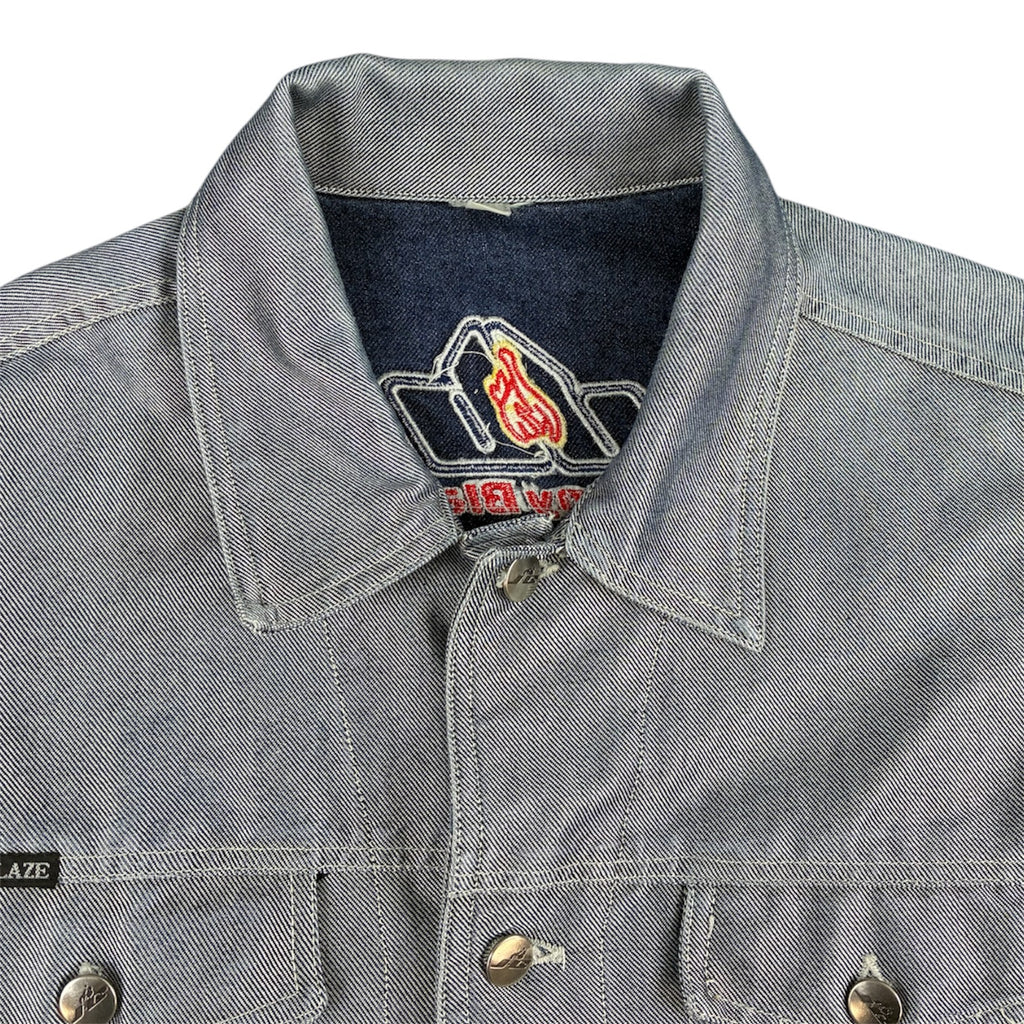 Johnny Blaze Silver Holographic Denim Jacket