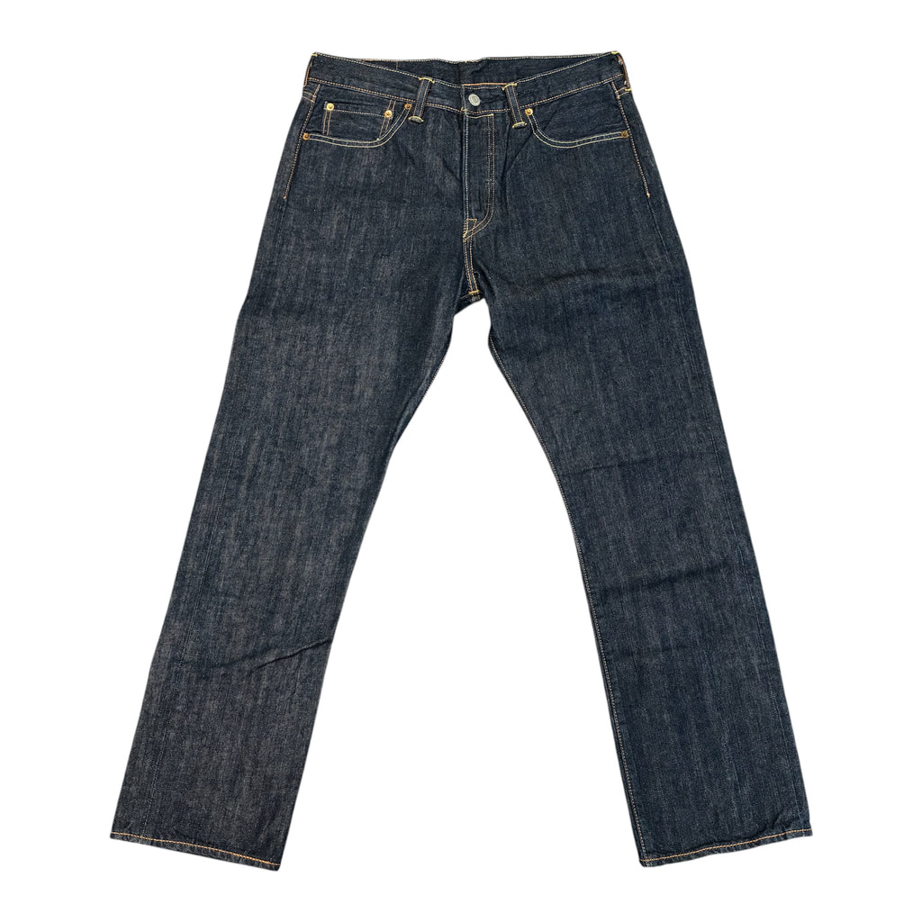 Levi’s 501 Straight Fit Jeans – Dark Blue Wash, Orange Contrast Stitching | W31