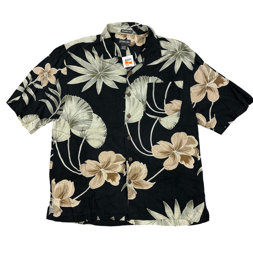 Floral Pattern 100% Silk Hawaii Shirt