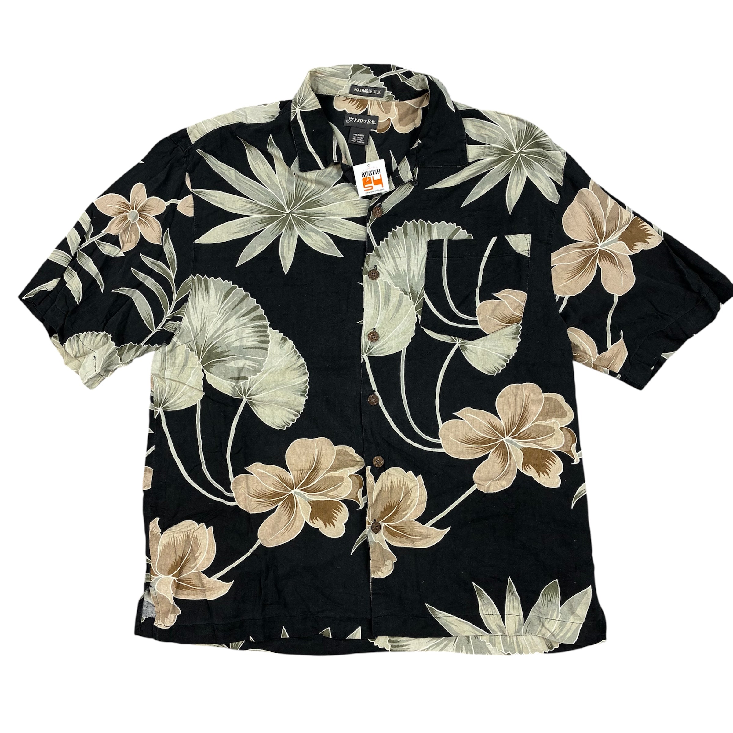 Floral Pattern 100% Silk Hawaii Shirt