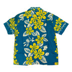 Blue & Yellow Flower Pattern Hawaii Shirt