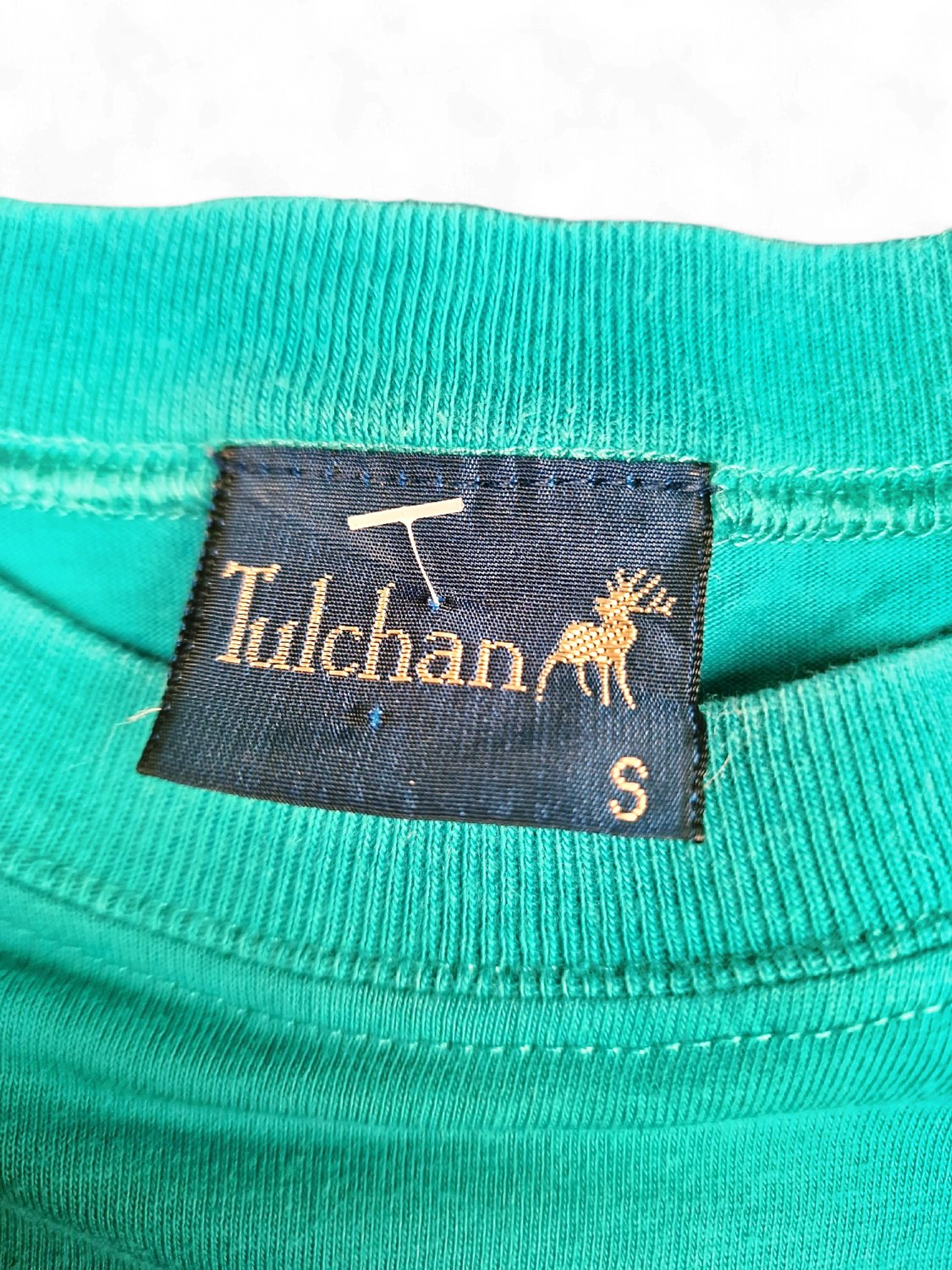 Vintage Teal Cotton T-shirt with Colorful Sea Life Print