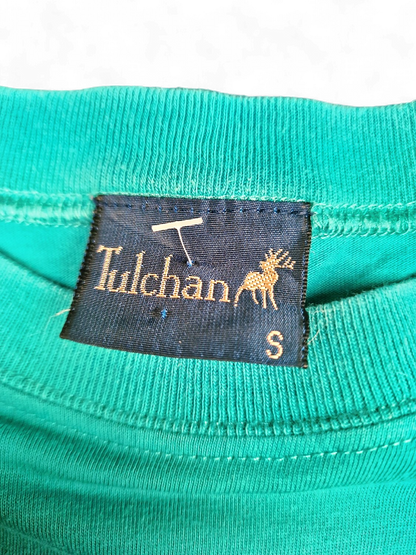 Vintage Teal Cotton T-shirt with Colorful Sea Life Print