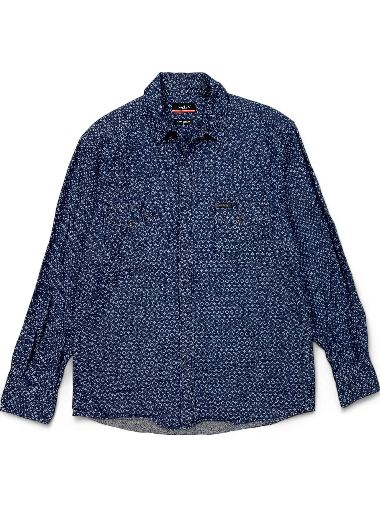 Pierre Cardin Blue Patterned Button-Down Shirt