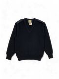 Black Wool V-Neck Sweater