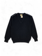 Black Wool V-Neck Sweater