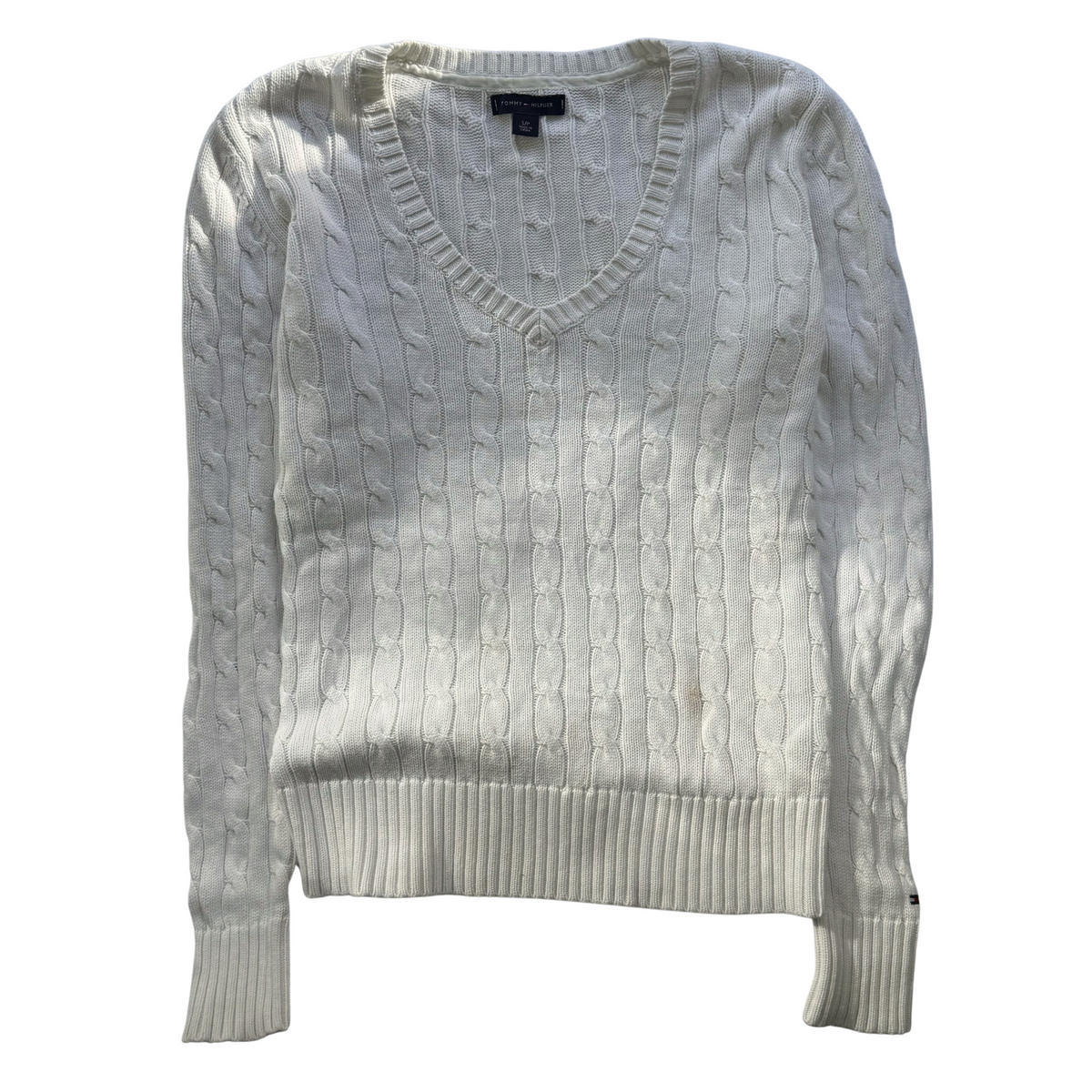 Tommy Hilfiger Cable Knit V-Neck Sweater
