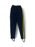 Vintage Black Track Pants with Yellow Stripes