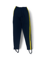 Vintage Black Track Pants with Yellow Stripes