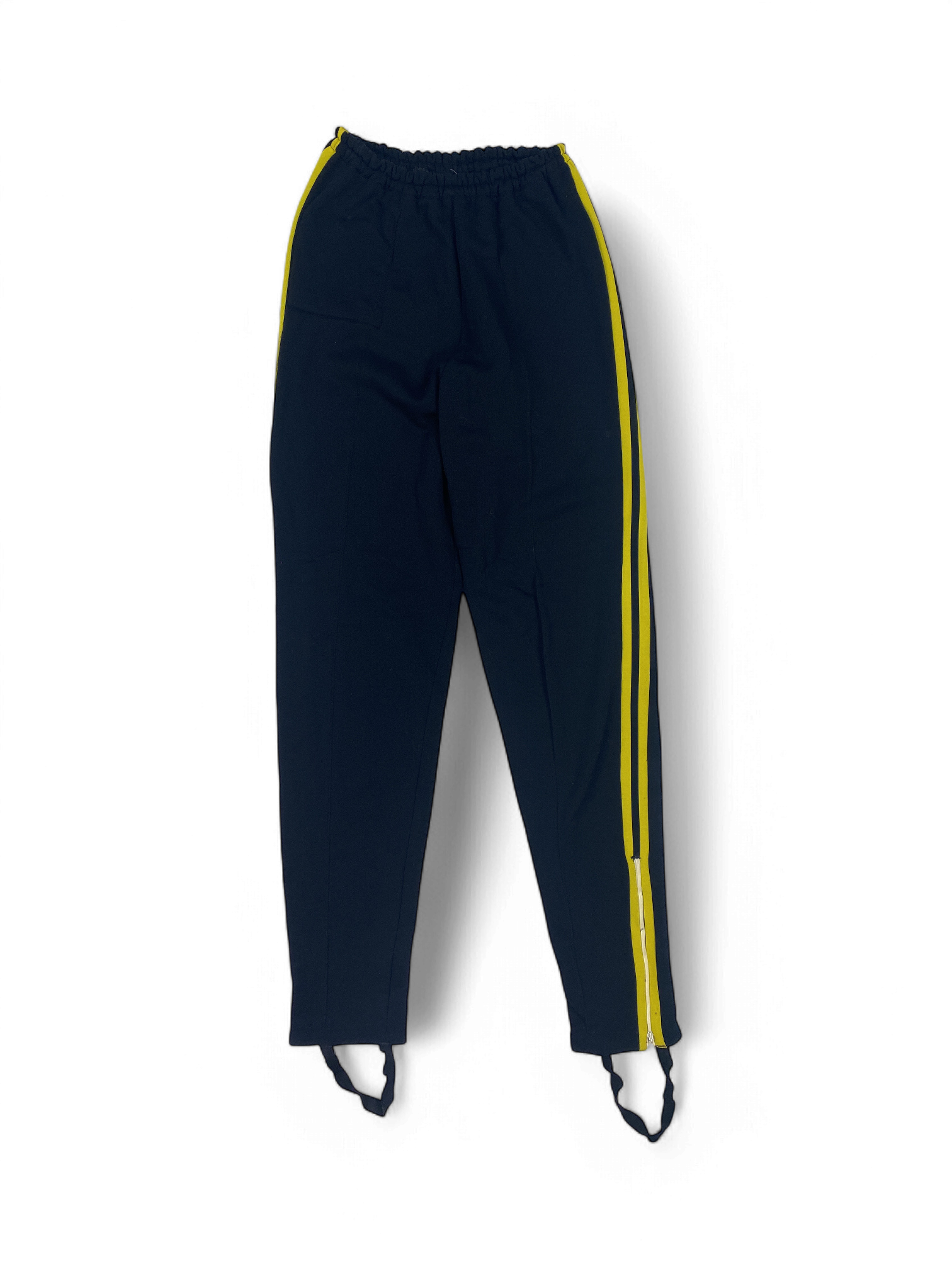 Vintage Black Track Pants with Yellow Stripes