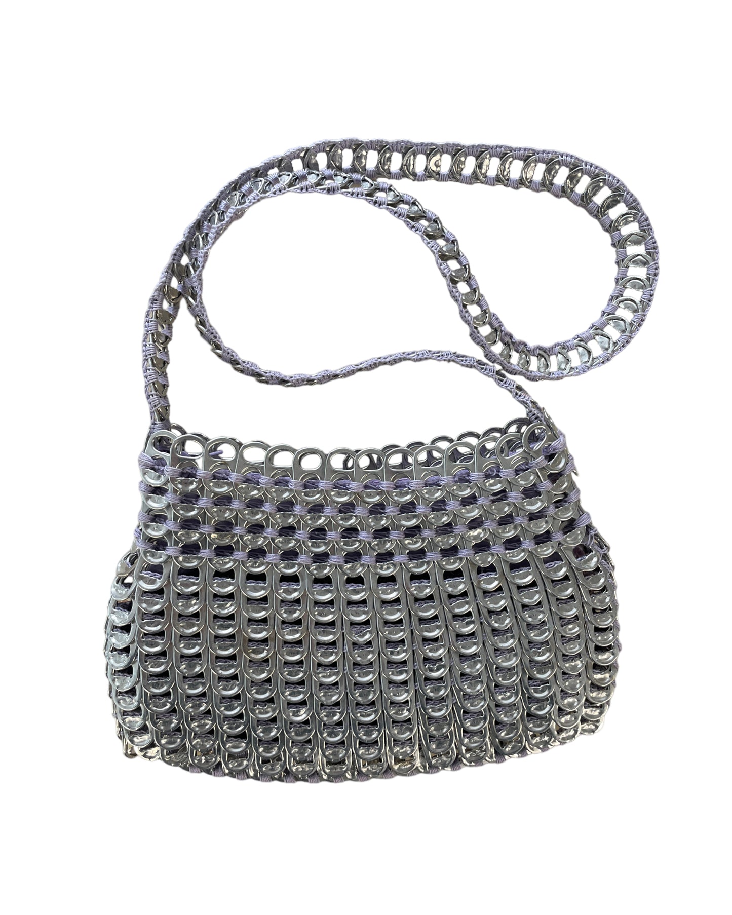 Silberne recycelte Handtasche