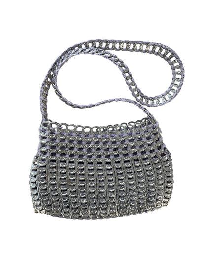 Silberne recycelte Handtasche