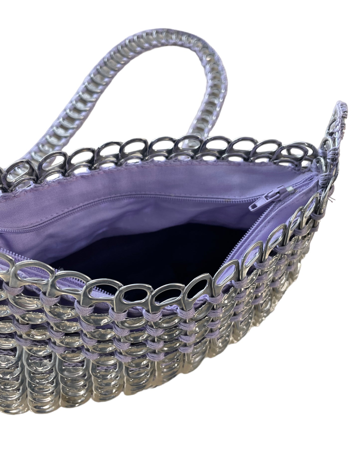 Silberne recycelte Handtasche