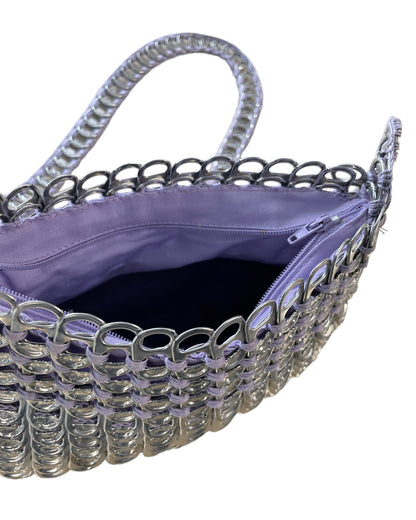 Silberne recycelte Handtasche